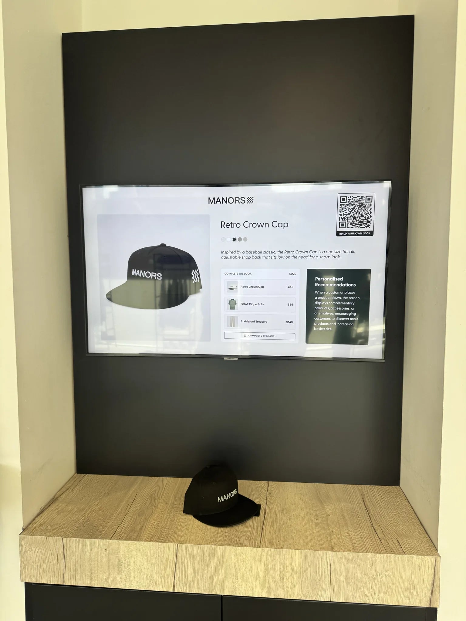 Magic Shelf demonstration showing a physical cap and matching product content